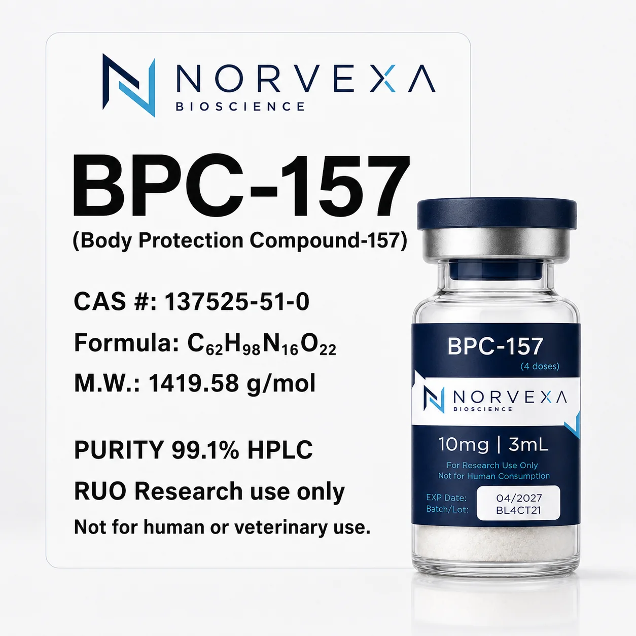 BPC-157 10mg detailed product poster